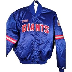 VTG Starter New York Giants Satin Bomber Jacket XL HERB Personalized